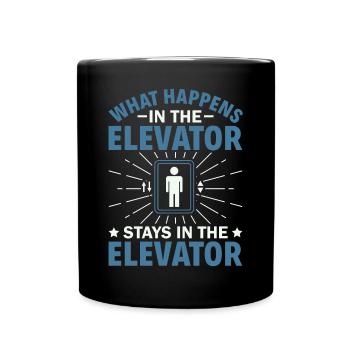 Elevator Mechanic - Aufzug Fahrstuhl Aufzugmonteur - Full Colour Mug - black - Front