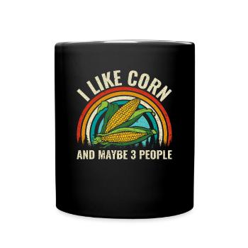 I like Corn and maybe 3 People - Mais Bauer - Full Colour Mug - black - Front