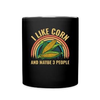 I like Corn and maybe 3 People - Mais Bauer - Full Colour Mug - black - Front