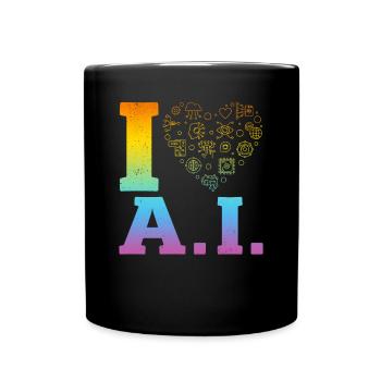 I Love Ai - Artificial Intelligence - Tasse einfarbig - Schwarz - Vorne