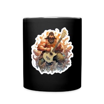 Barbar als Barde – Funny Fantasy RPG Design - Tasse einfarbig - Schwarz - Vorne