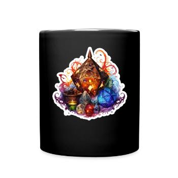 Alchemist Character mit Würfel – Fantasy RPG - Tasse einfarbig - Schwarz - Vorne
