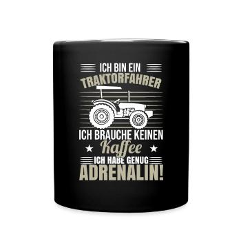 Traktor Sprüche Landwirt - Tasse einfarbig - Schwarz - Vorne