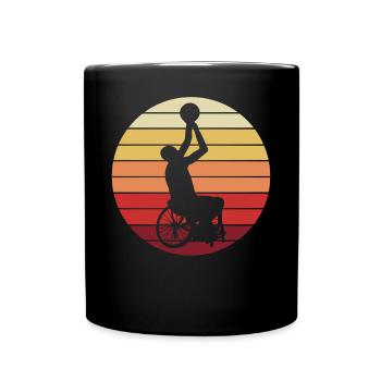 Rollstuhlbasketball Rollstuhl Basketball Spieler - Tasse einfarbig - Schwarz - Vorne