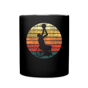 Rollstuhlbasketball Rollstuhl Basketball Spieler - Tasse einfarbig - Schwarz - Vorne
