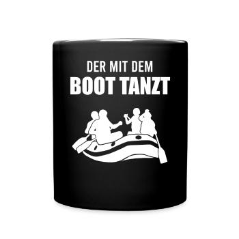 Rafting Lustiger Spruch Geschenk Männer Jungen - Tasse einfarbig - Schwarz - Vorne