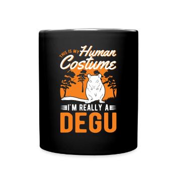 Degu Human Costume Walddegu Halloween - Tasse einfarbig - Schwarz - Vorne