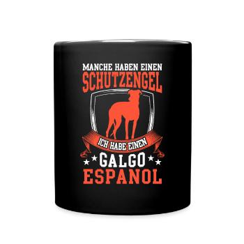 Habe einen Galgo Espanol Spanischer Windhund - Tasse einfarbig - Schwarz - Vorne