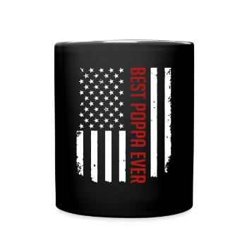Herren Amerikanische Flagge Dad - Tasse einfarbig - Schwarz - Vorne