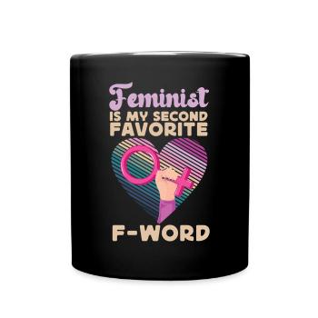 Feminist Heart Feminist Is My - Full Colour Mug - black - Front