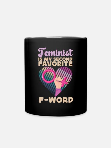 Féministe Cœur Féministe est mon - Mug uni - noir