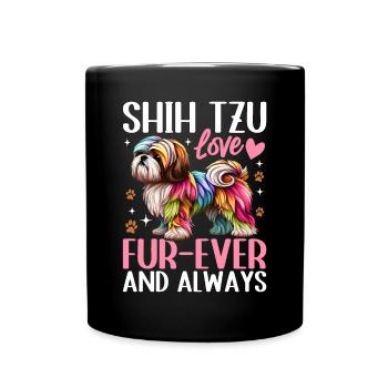 Shih Tzu aime la fourrure depuis toujours et toujours - Mug uni - noir - Devant