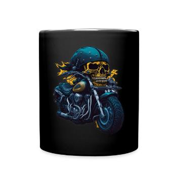 Biker Skull - Tasse einfarbig - Schwarz - Vorne