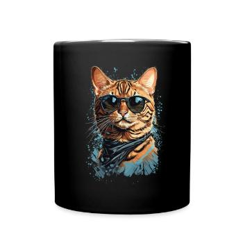 Cool Bengal Cat Exotic Cat Design - Mug uni - noir - Devant