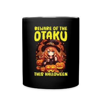 Anime Halloween Kawaii Süßes oder Saures Gruseliger Manga - Tasse einfarbig - Schwarz - Vorne