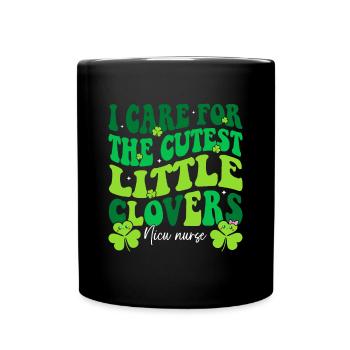Je prends soin des trèfles les plus mignons Infirmière de l’USIN St Patric - Mug uni - noir - Devant