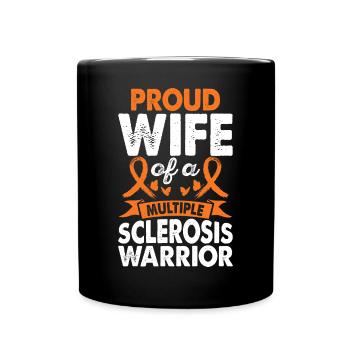 Wife of Multiple Sclerosis Warrior Consciousness - Full Colour Mug - black - Front
