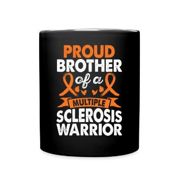 Brother of Multiple Sclerosis Warrior Awareness - Full Colour Mug - black - Front