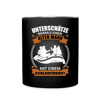 Rafting Alter Mann Spruch Wassersport Geschenk - Tasse einfarbig - Schwarz - Vorne