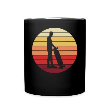 Skater Skateboard Rider Skateboarder Retro - Full Colour Mug - black - Front