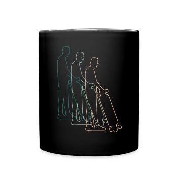 Skater Skateboard Fahrer Skateboardfahrer Retro - Tasse einfarbig - Schwarz - Vorne
