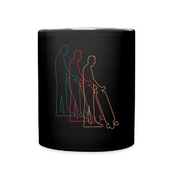 Skater Skateboard Rider Skateboarder Retro - Full Colour Mug - black - Front