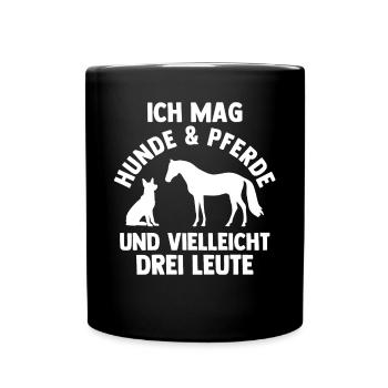 Hunde Pferdeliebhaber Hundeliebhaber Pferde - Tasse einfarbig - Schwarz - Vorne