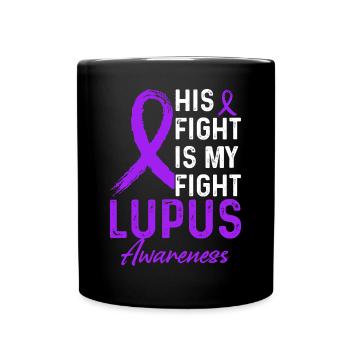 Lupus Awareness Monat - Tasse einfarbig - Schwarz - Vorne