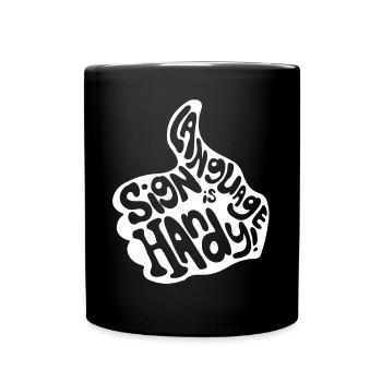 Deaf Pride Sign Language - Full Colour Mug - black - Front