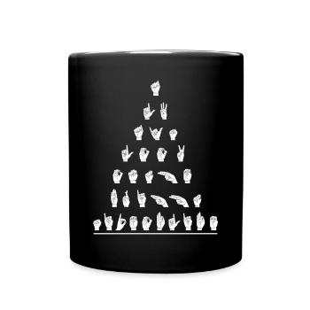 Gehörlosenstolz-Bewusstsein ASL - Tasse einfarbig - Schwarz - Vorne