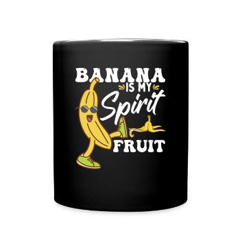 La banane est mon fruit spirituel - Mug uni - noir - Devant