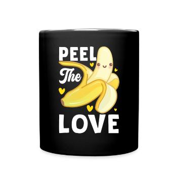 Peler le fruit de la banane Love - Mug uni - noir - Devant