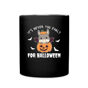 Âne il n’est jamais trop tôt pour la citrouille d’Halloween - Mug uni - noir - Devant