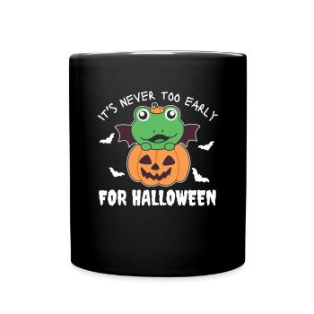 Grenouille il n’est jamais trop tôt pour la citrouille d’Halloween - Mug uni - noir - Devant