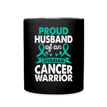 Ovarian Cancer Warrior's Husband - Full Colour Mug - black - Front