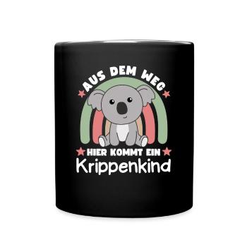 Aus Dem Weg Hier Kommt Ein Krippenkind Koala - Tasse einfarbig - Schwarz - Vorne