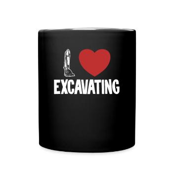 J’adore Excavating Crawler Excavator - Mug uni - noir - Devant