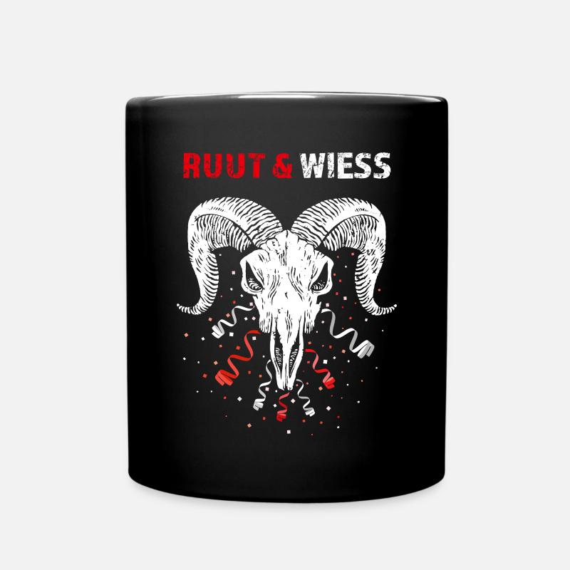 Rut un Wiess Kölner Karneval Geißbock Rot Weiß - Tasse einfarbig - Schwarz