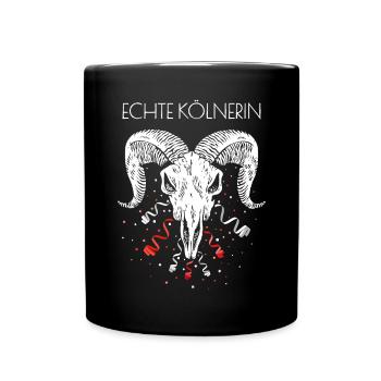 Echte Kölnerin Köln Cologne Colonia Fußballfan - Tasse einfarbig - Schwarz - Vorne