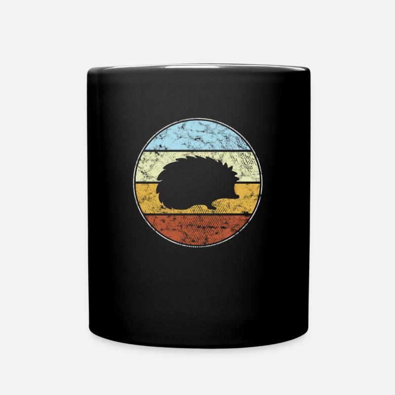 Igel Retro - Tasse einfarbig - Schwarz