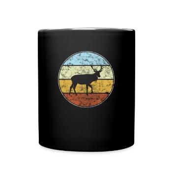 Hirsch Retro - Full Colour Mug - black - Front