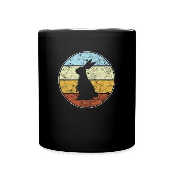 Lapin rétro - Mug uni - noir - Devant