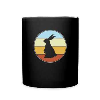 Lapin rétro - Mug uni - noir - Devant