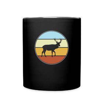 Hirsch Retro - Full Colour Mug - black - Front