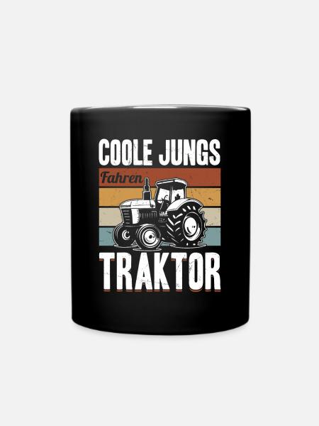 Coole Jungs fahren Traktor für jeden Traktorfan - Tasse einfarbig - Schwarz