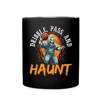 Basketball Halloween Süßes oder Saures Gruseliger Baller - Tasse einfarbig - Schwarz - Vorne