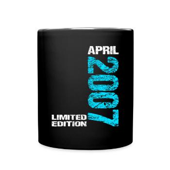 Edition Limitée Avril 2007 16e anniversaire né en 2007 - Mug uni - noir - Devant