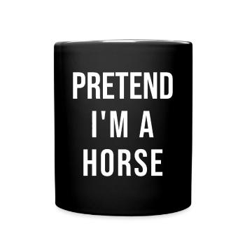 Lazy Halloween Pretend I'm A Horse Costume - Full Colour Mug - black - Front