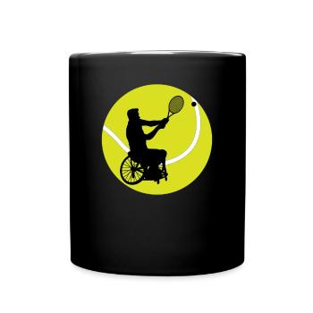Tennis en fauteuil roulant Joueur de tennis en fauteuil roulant Sportif - Mug uni - noir - Devant