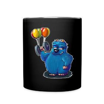 Das kleine Fitness Monster - Tasse einfarbig - Schwarz - Vorne